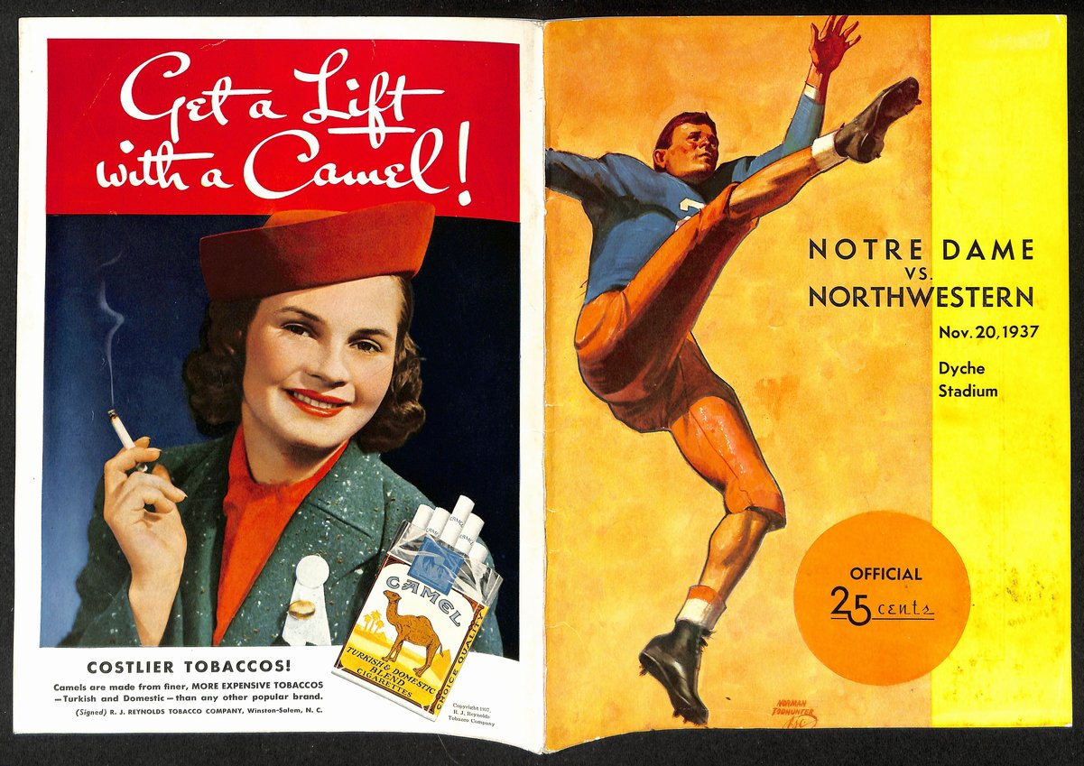 1937 Northwestern vs Notre Dame Vintage College Football Game Program 195842