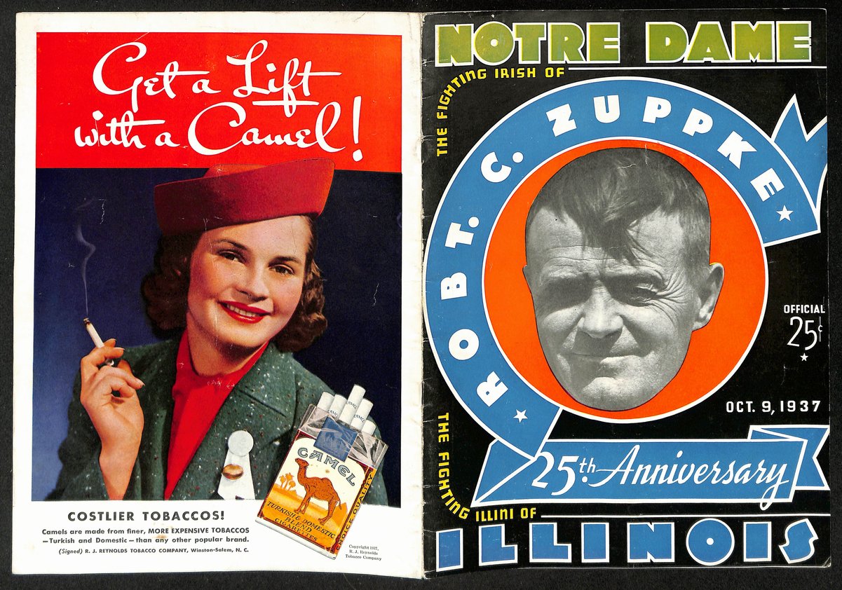 1937 Illinois vs Notre Dame Vintage College Football Game Program 195843