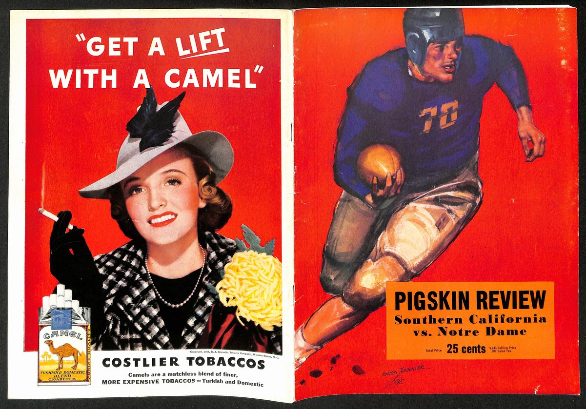 1938 Notre Dame @ USC Vintage College Football Game Program 195844
