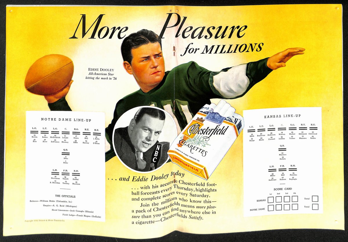 1938 Kansas vs Notre Dame Vintage College Football Game Program 195845