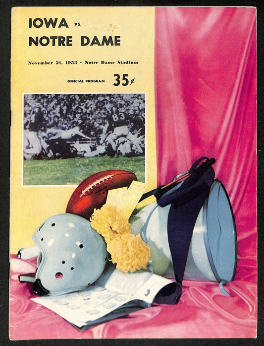 1953 Iowa vs Notre Dame  Vintage College Football Game Program 196464