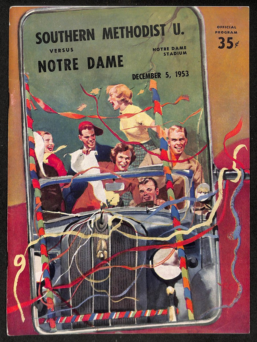 1953 SMU vs. Notre Dame Vintage College Football Game Program 196466