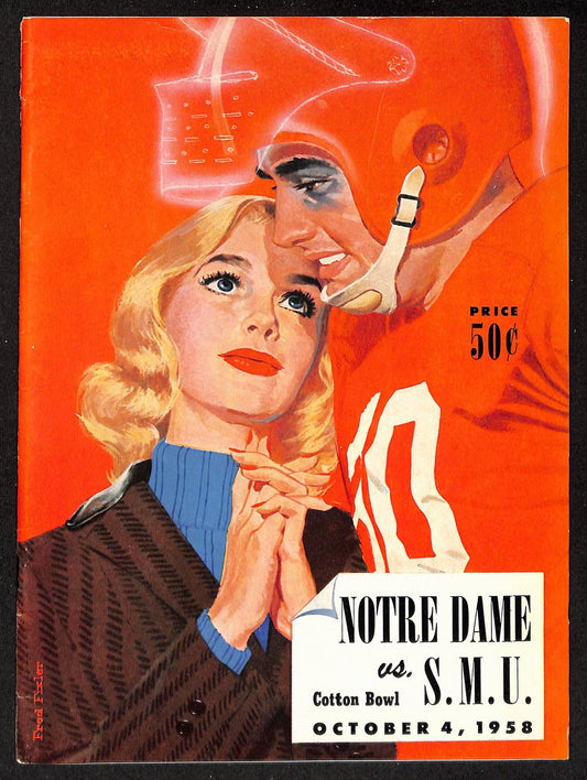 1958 SMU vs. Notre Dame  Vintage College Football Game Program 196467