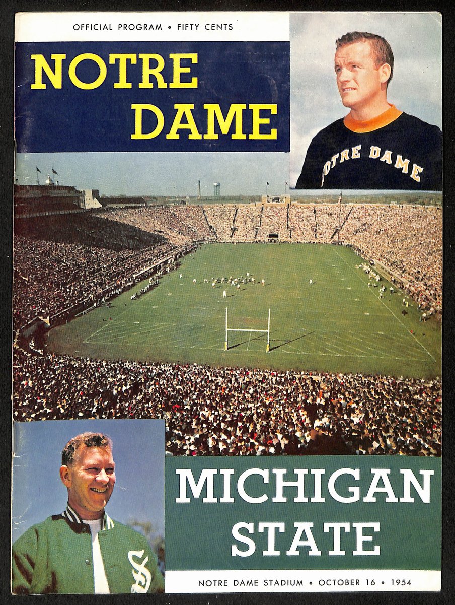 1954 Michigan State vs. Notre Dame Vintage College Football Game Program 196469