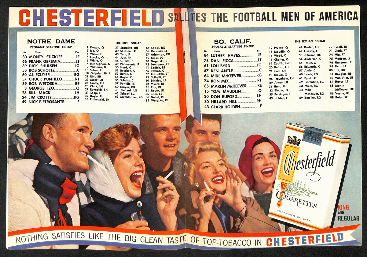 1958 Notre Dame @ USC Vintage College Football Game Program 196483