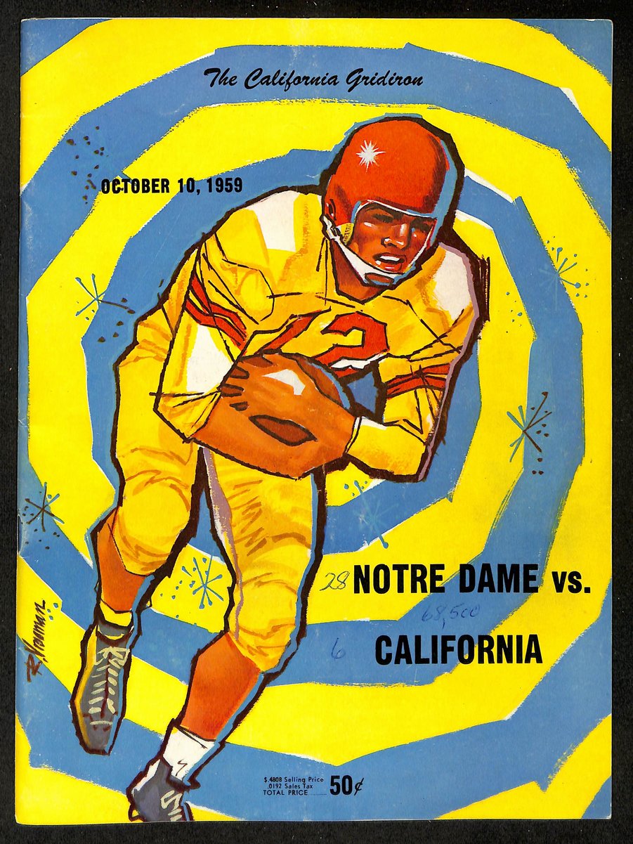 1959 California vs Notre Dame Vintage College Football Game Program 196484