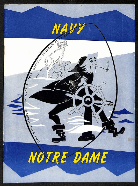1959 Navy vs Notre Dame Vintage College Football Game Program 196485