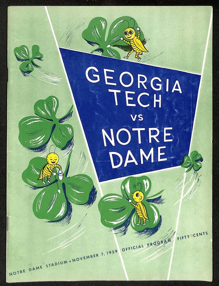 1959 Georgia Tech vs Notre Dame Vintage College Football Game Program 196486