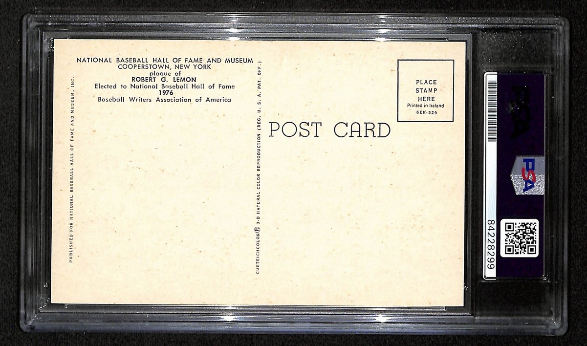 Bob Lemon Signed/Autographed HOF Plaque Card Cleveland Indians PSA/DNA 195972
