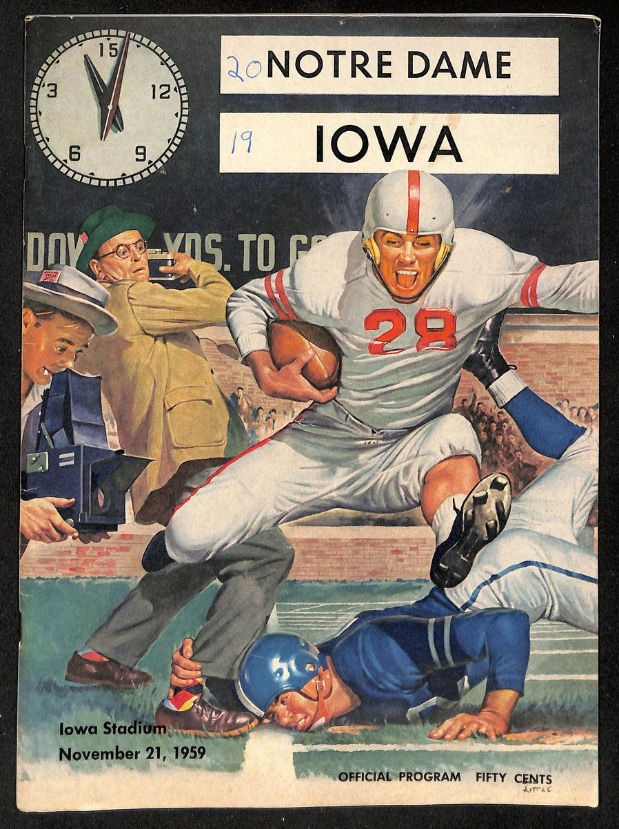 1959 Iowa vs Notre Dame Vintage College Football Game Program 196487