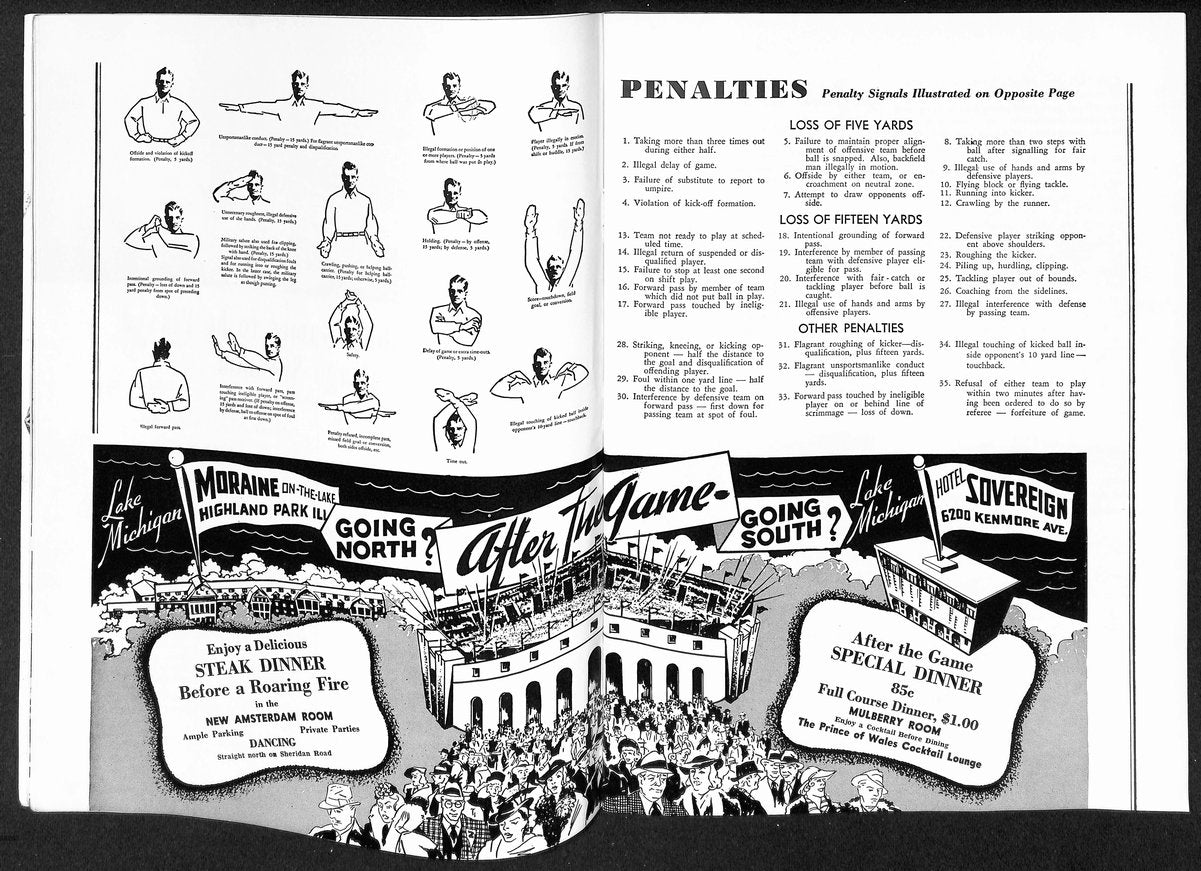 1941Northwestern vs Notre Dame Vintage College Football Game Program 195822