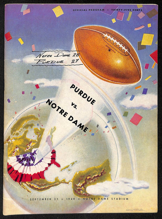 1948 Purdue vs Notre Dame Vintage College Football Game Program 194587