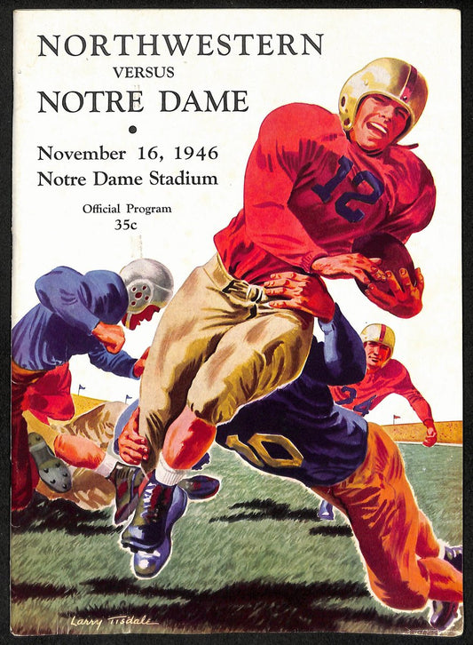 1946 Northwestern vs Notre Dame Vintage College Football Game Program 194588