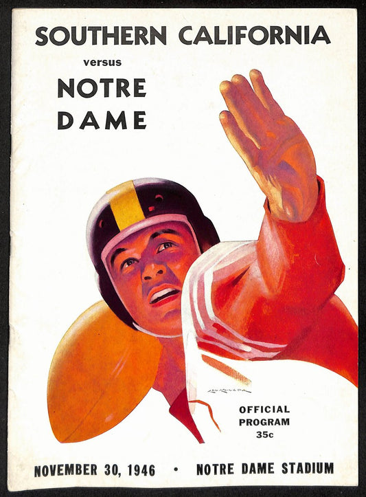 1946 USC vs Notre Dame Vintage College Football Game Program 194590