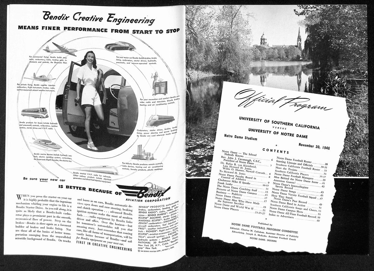1946 USC vs Notre Dame Vintage College Football Game Program 194590