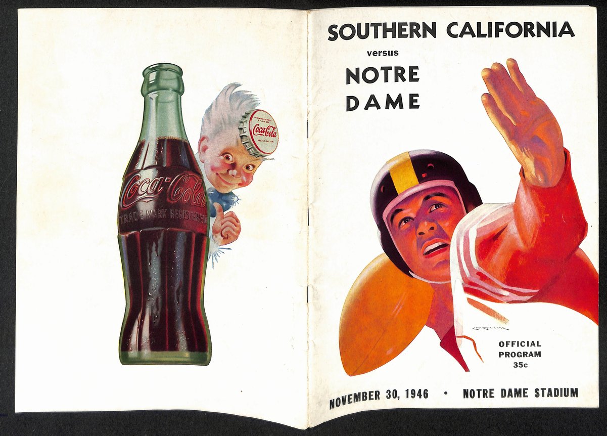 1946 USC vs Notre Dame Vintage College Football Game Program 194590