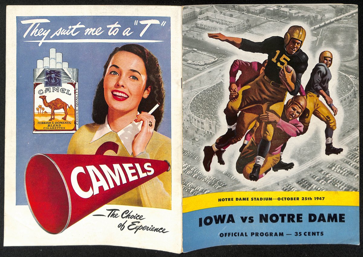 1947 Iowa vs Notre Dame Vintage College Football Game Program 194591