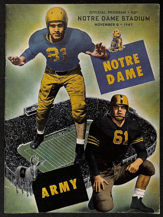 1947 Army vs Notre Dame Vintage College Football Game Program 194592