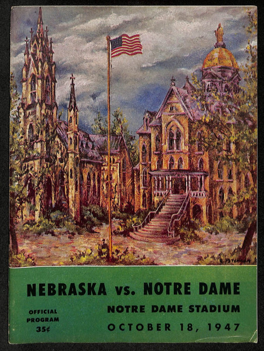 1947 Nebraska vs Notre Dame Vintage College Football Game Program 194595