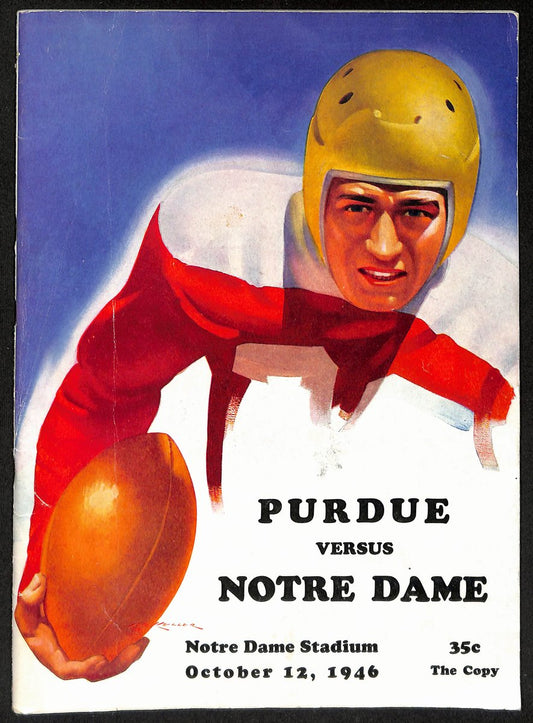 1946 Purdue vs Notre Dame Vintage College Football Game Program 194596