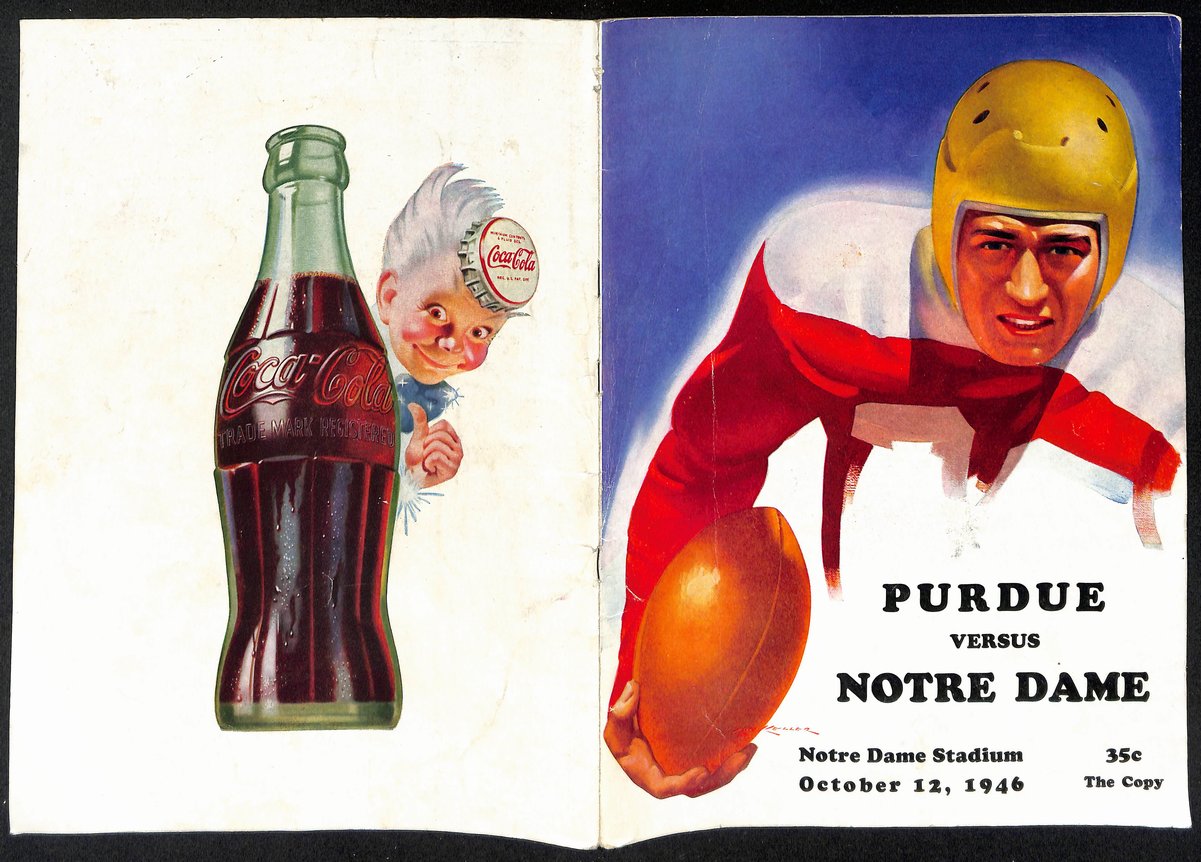 1946 Purdue vs Notre Dame Vintage College Football Game Program 194596