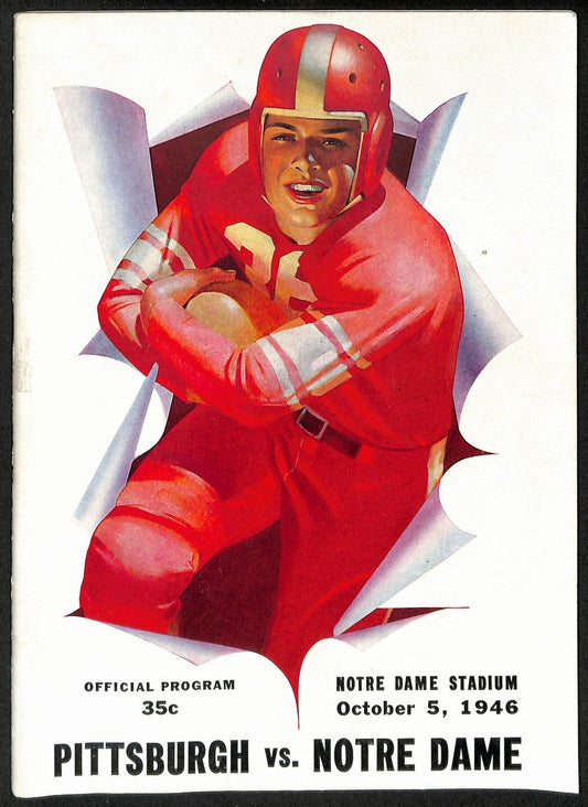 1946 Pitt vs Notre Dame Vintage College Football Game Program 194597