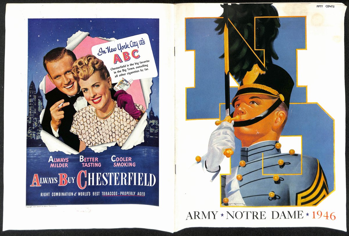 1946 Army vs Notre Dame Vintage College Football Game Program 194598