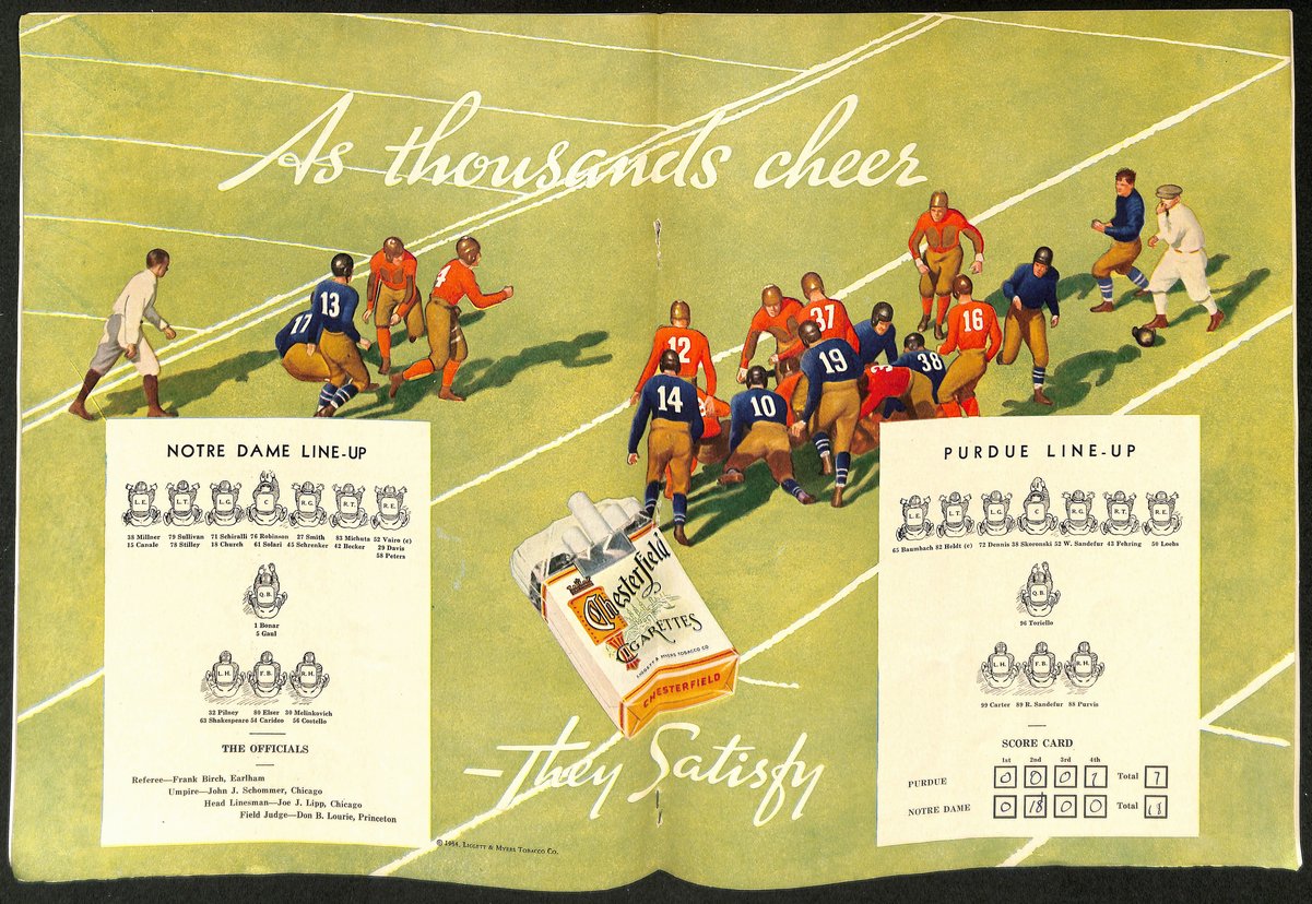 1934 Purdue vs Notre Dame Vintage College Football Game Program 194602