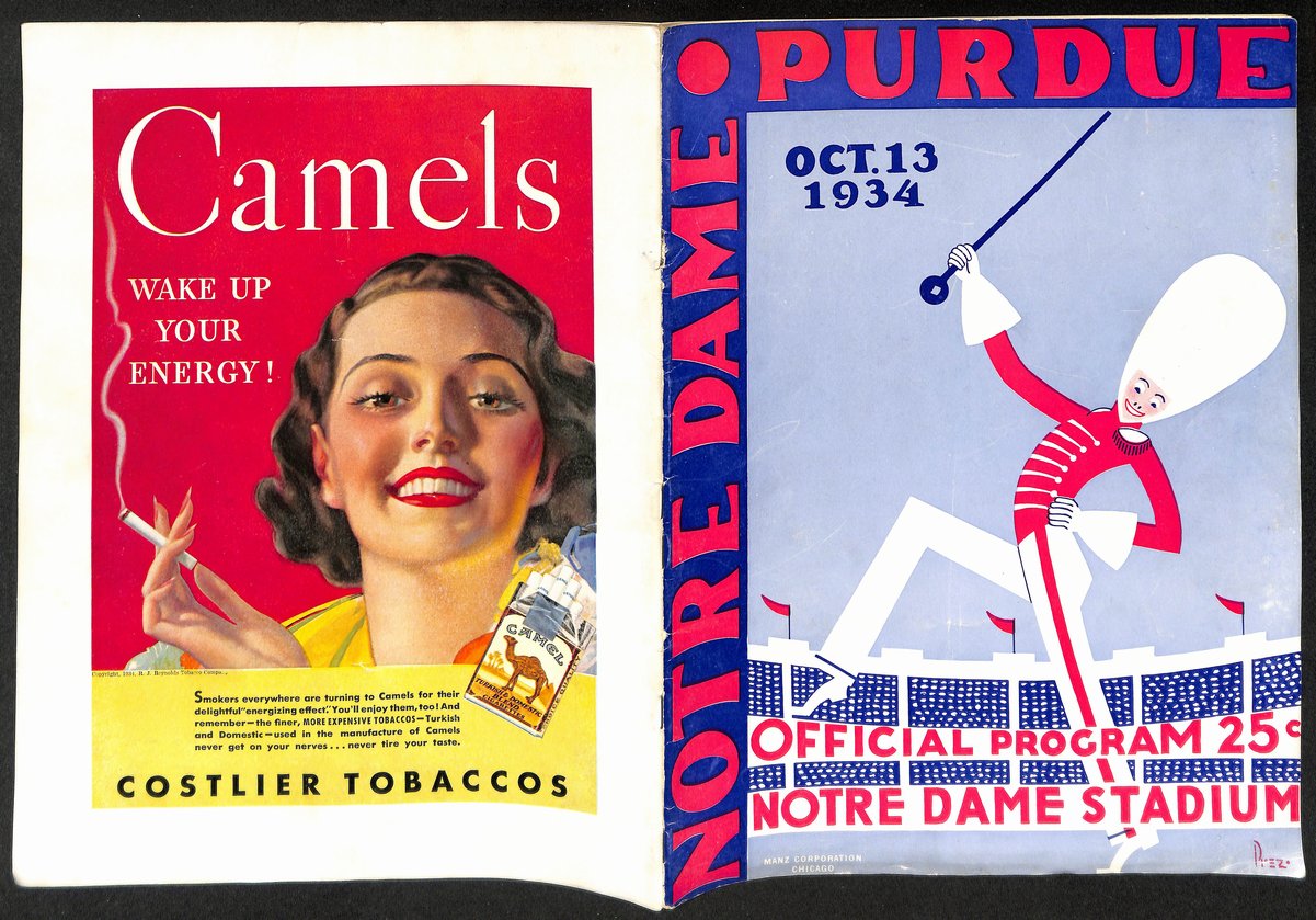 1934 Purdue vs Notre Dame Vintage College Football Game Program 194602