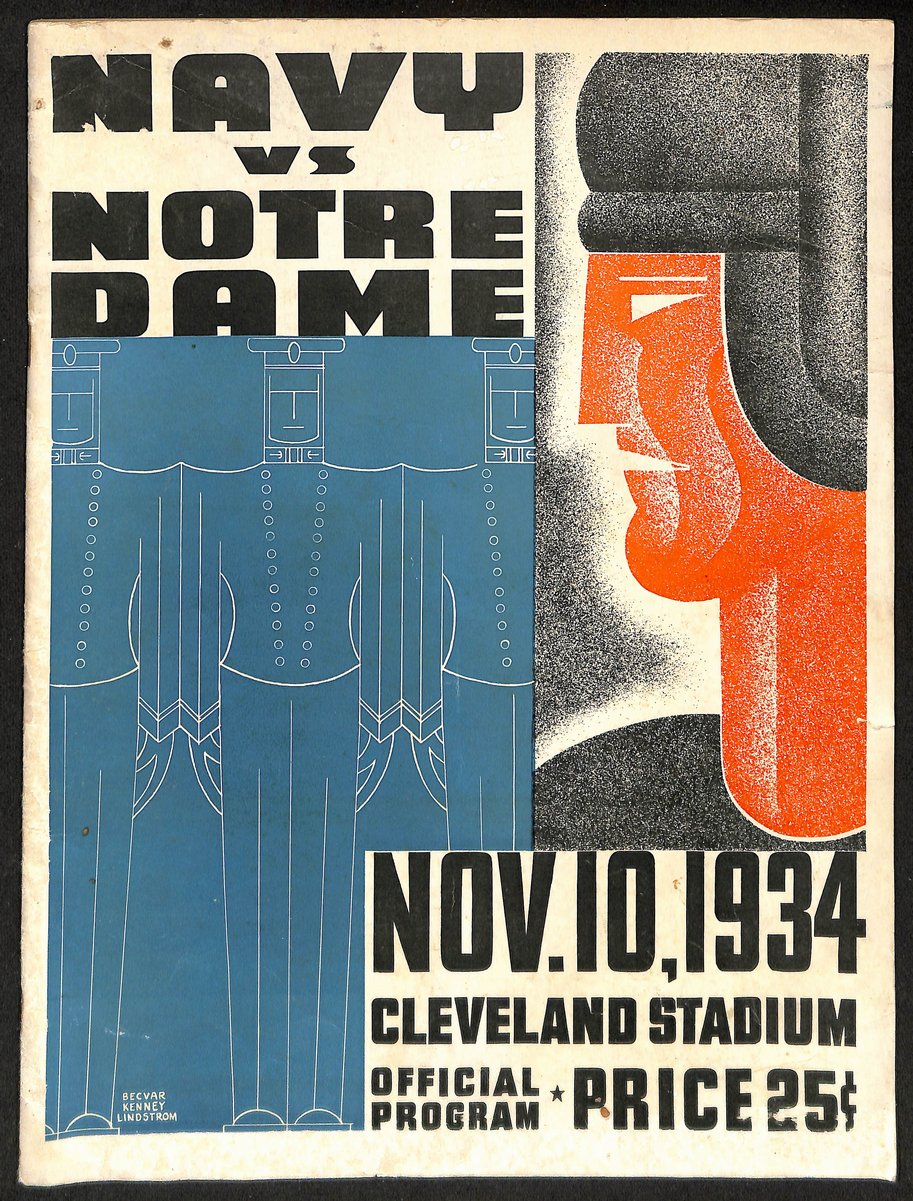 1934 Navy vs Notre Dame Vintage College Football Game Program 194603