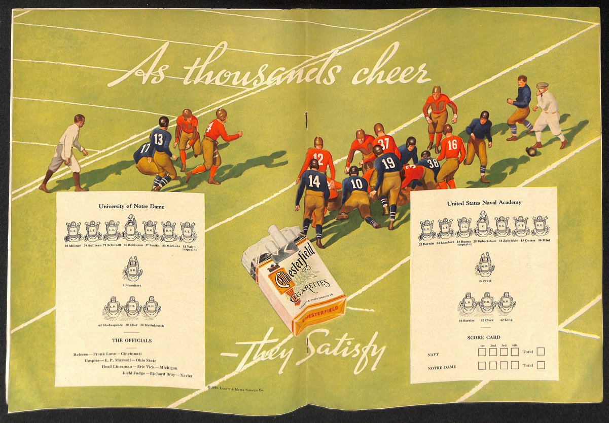 1934 Navy vs Notre Dame Vintage College Football Game Program 194603
