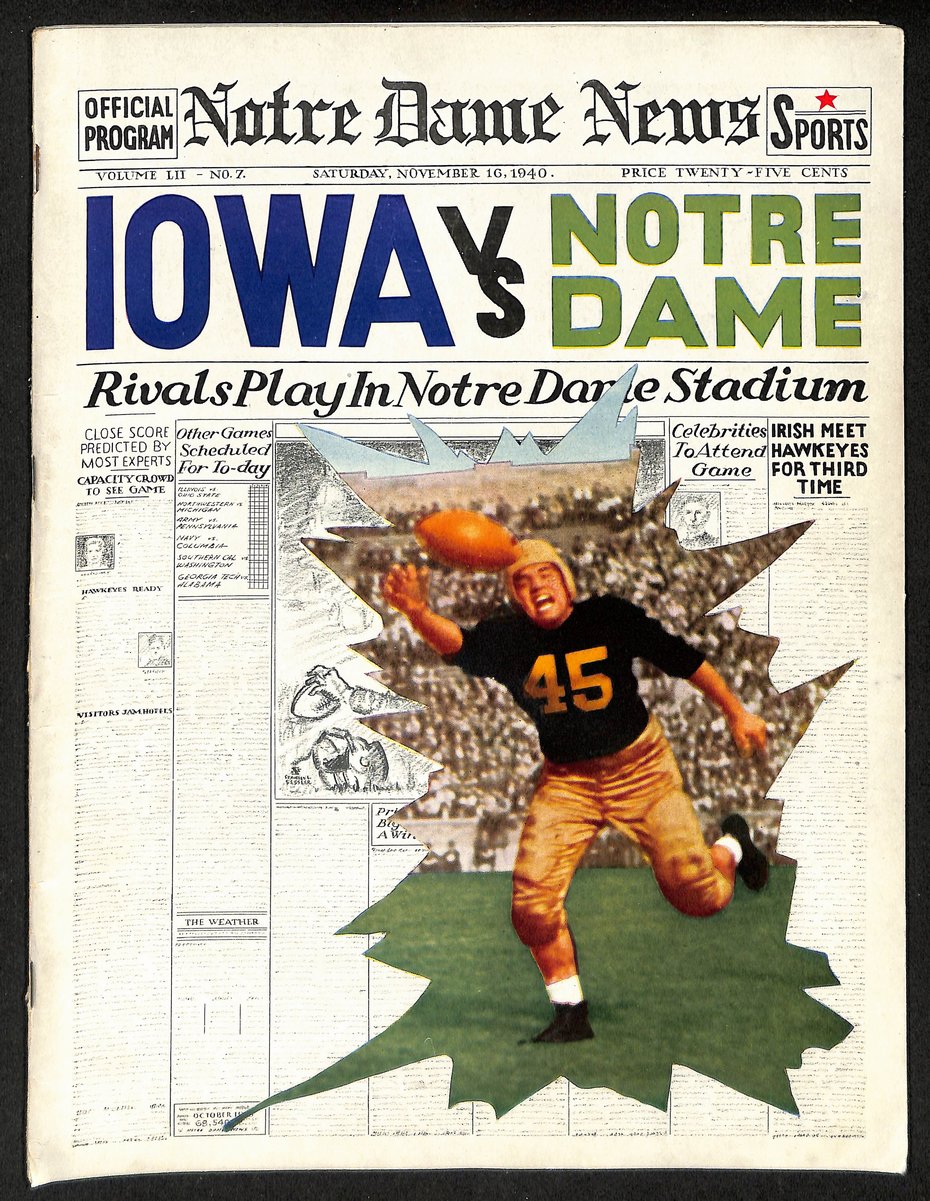 1940 Iowa vs Notre Dame Vintage College Football Game Program 194605