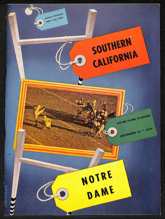 1949 Southern California vs Notre Dame  Vintage College Football Program 196440