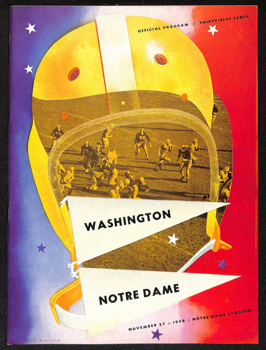 1948 Washington vs Notre Dame  Vintage College Football Program 196447