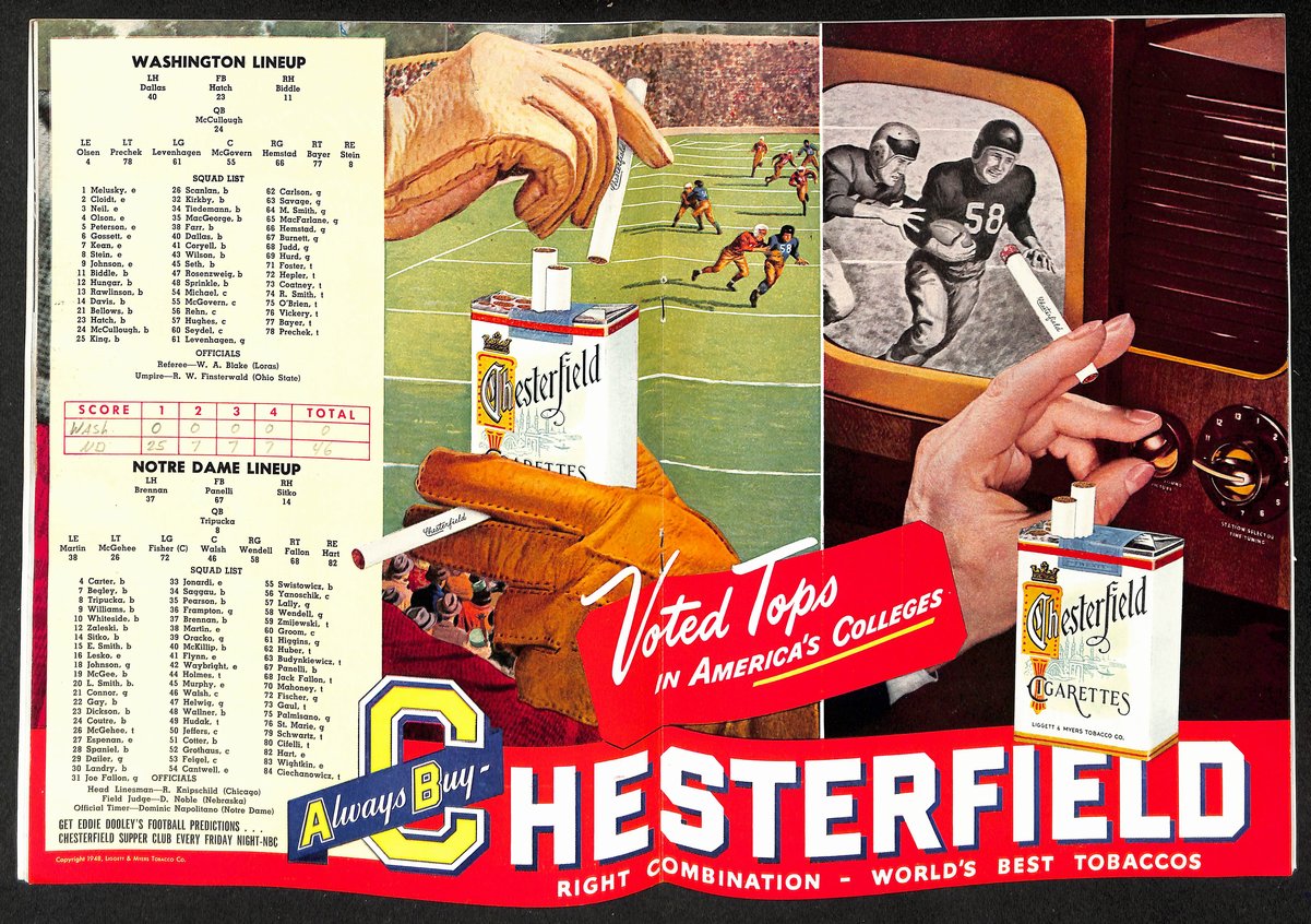 1948 Washington vs Notre Dame Vintage College Football Program 196447