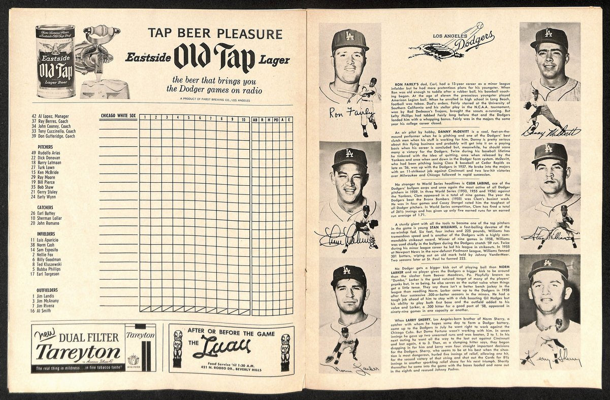 1959 World Series Program Los Angeles Dodgers vs. Chicago White Sox 197193