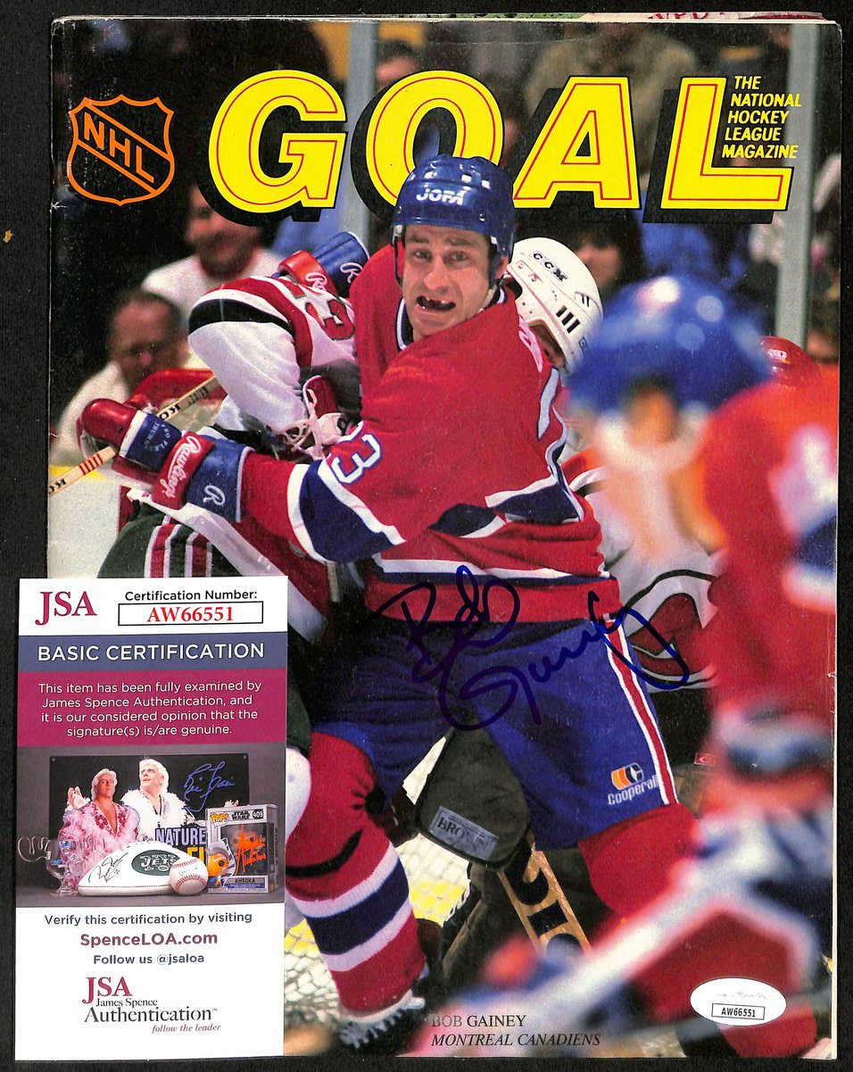 Bob Gainey Montreal Canadiens Signed Red Wings vs. Canadiens Program JSA 197135