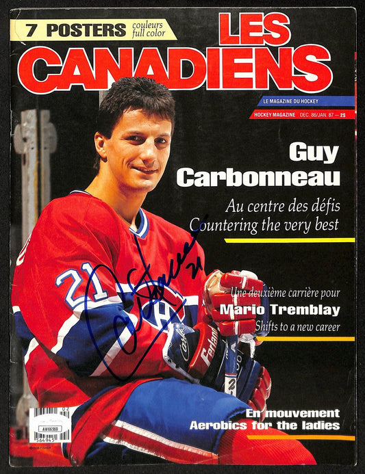 Guy Charbonneau Montreal Canadiens Signed 1987 Les Canadiens Magazine JSA 197137