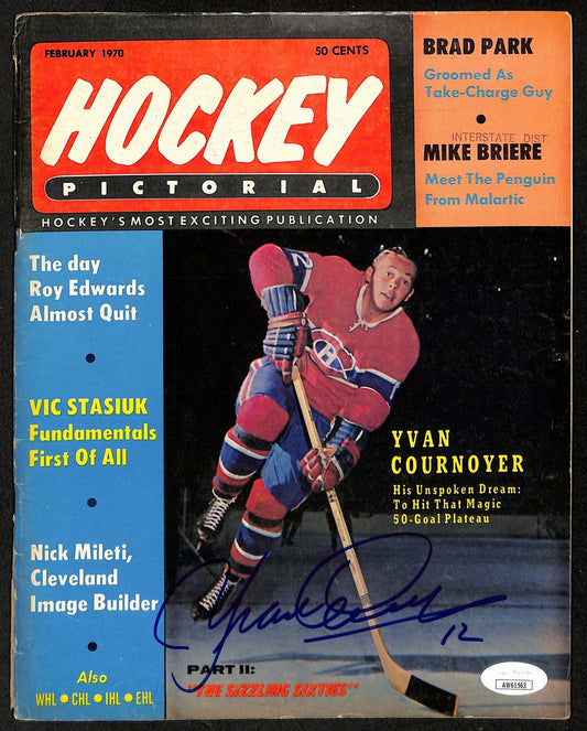 Yvan Cournoyer Montreal Canadiens Signed 1964 Hockey Pictorial JSA 197144