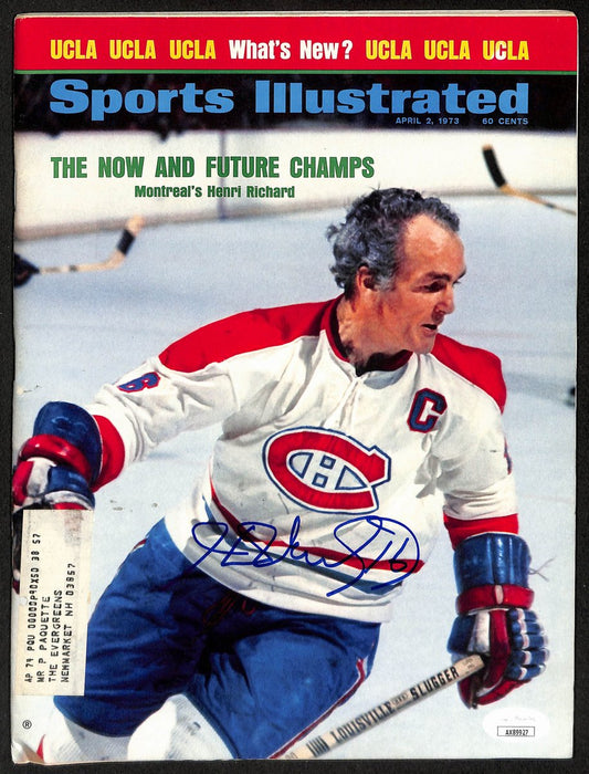 Henri Richard Montreal Canadiens Signed 1973 Sports Illustrated JSA 197145