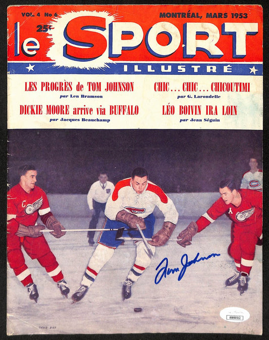 Tom Johnson Montreal Canadiens Signed 1953 Le Sport Illustre Magazine JSA 197147