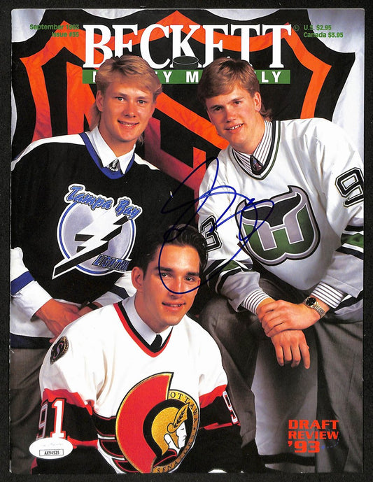 Chris Pronger Philadelphia Flyers Signed 1993 Beckett Magazine JSA 197152