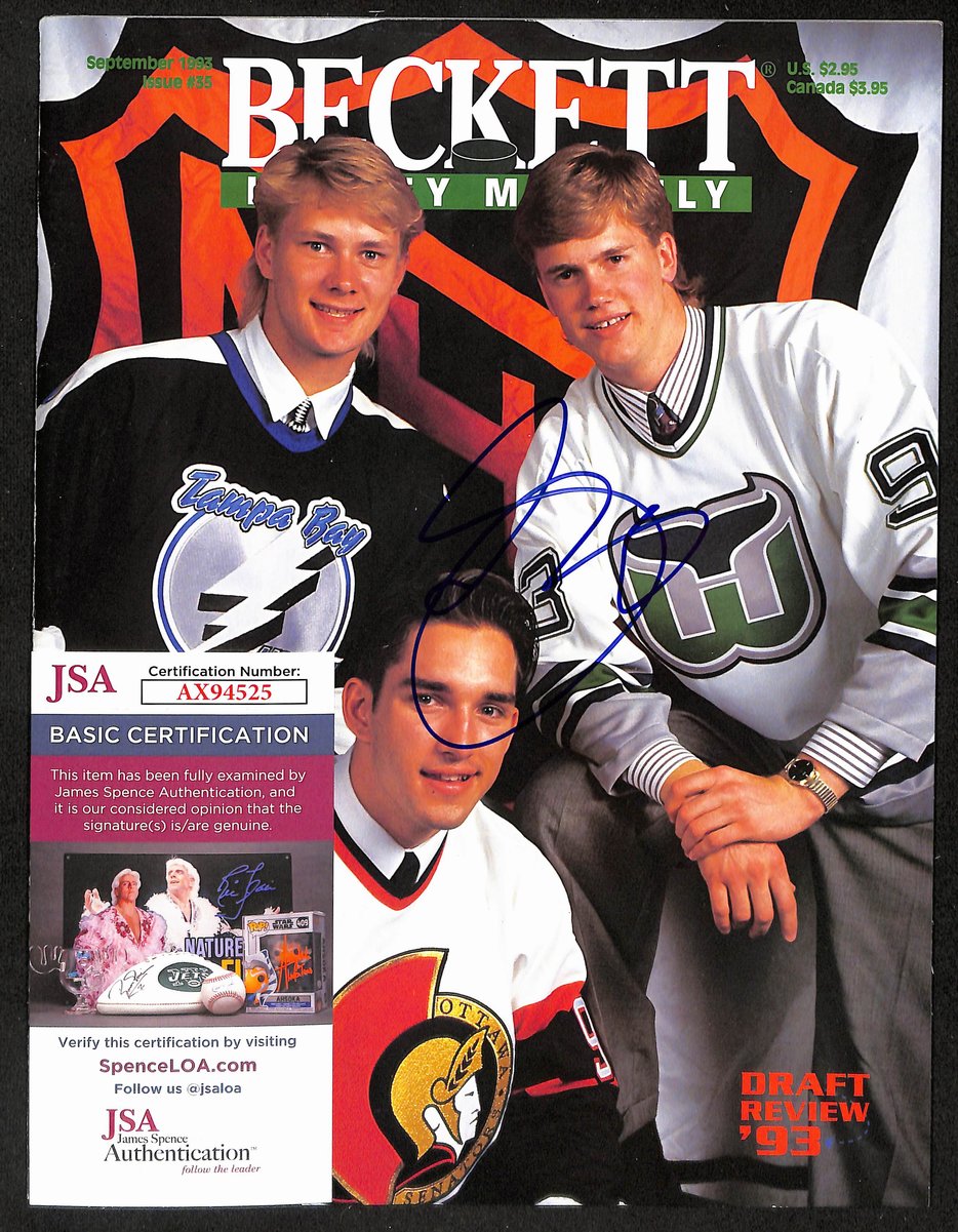 Chris Pronger Philadelphia Flyers Signed 1993 Beckett Magazine JSA 197152