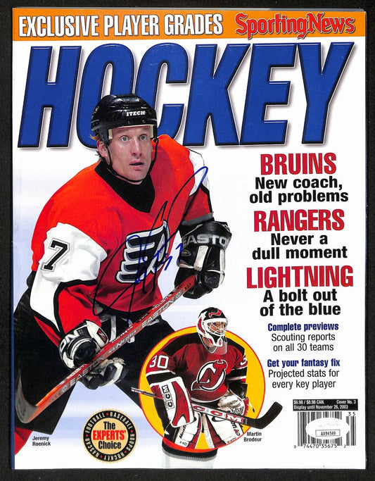 Jeremy Roenick Flyers Signed 2003 Sporting News Hockey Preview JSA 197155