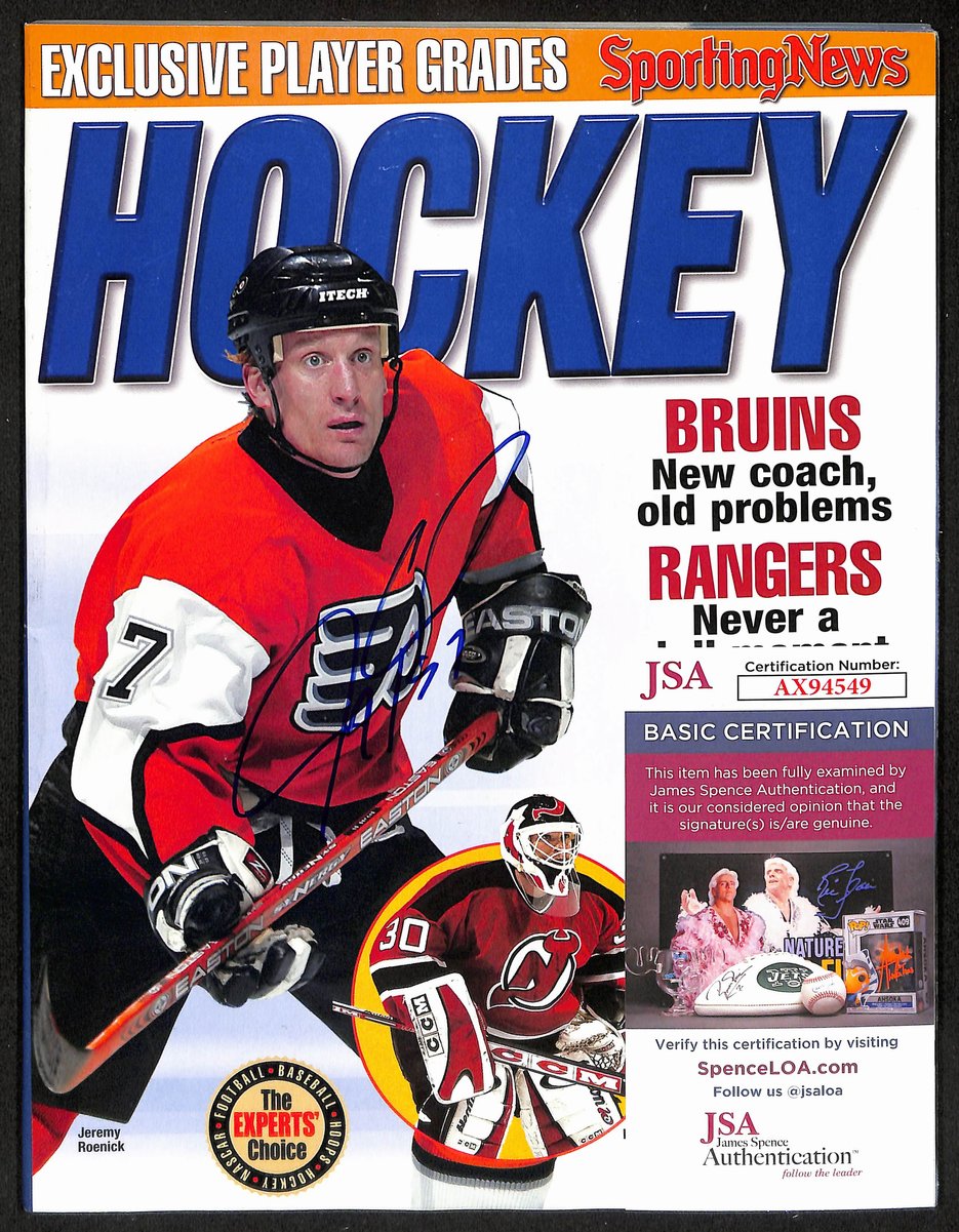 Jeremy Roenick Flyers Signed 2003 Sporting News Hockey Preview JSA 197155