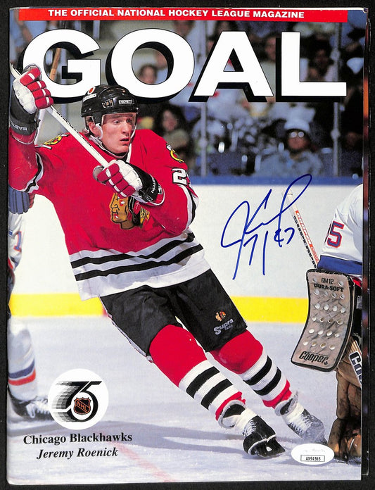 Jeremy Roenick Chicago Blackhawks Signed Goal Magazine JSA 197164