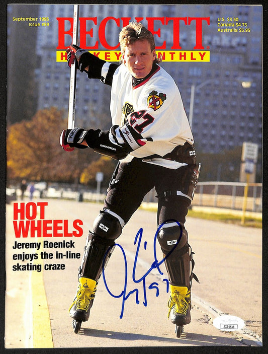 Jeremy Roenick Chicago Blackhawks Signed 1995 Beckett Monthly JSA 197165
