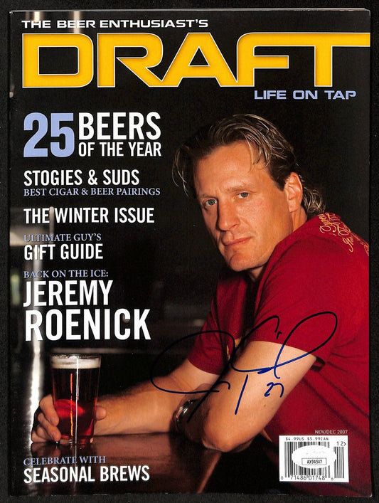 Jeremy Roenick Chicago Blackhawks Signed 2007 Beer Draft Magazine JSA 197166