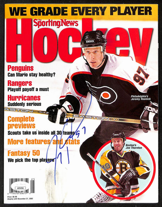 Jeremy Roenick Flyers Signed 2002 Sporting News Hockey Preview JSA 197167