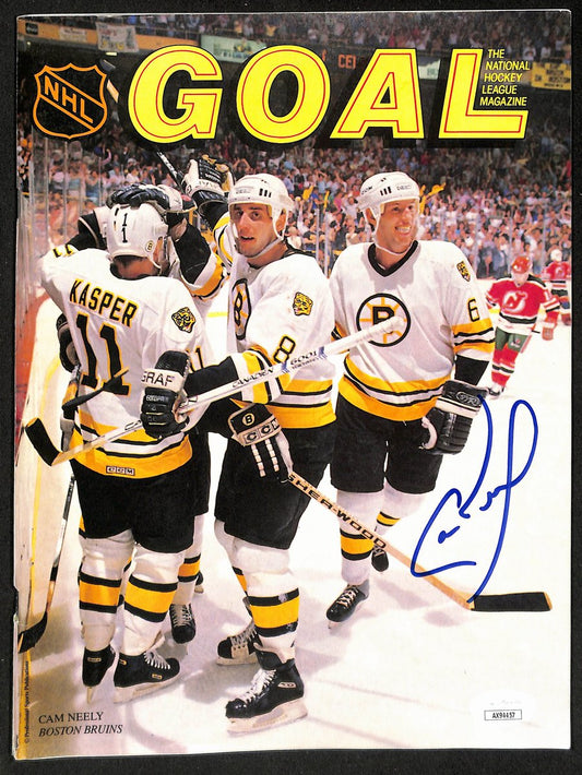 Cam Neely Boston Bruins Signed Goal Magazine JSA 197171